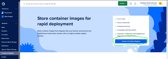 How to Use the DigitalOcean Container Registry within Portainer